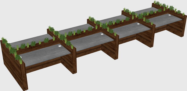 Rectangular shared desk