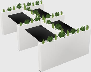 Rectangular shared desk
