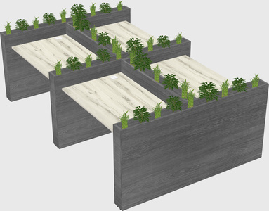 Rectangular shared desk