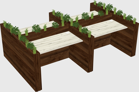 Rectangular shared desk