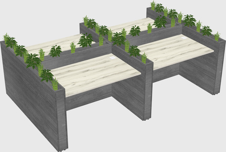 Rectangular shared desk