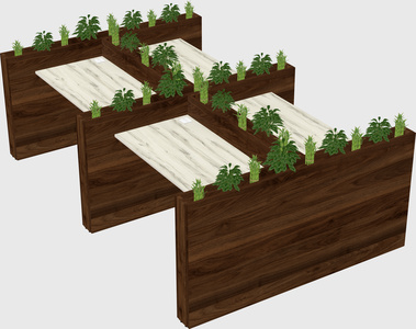 Rectangular shared desk