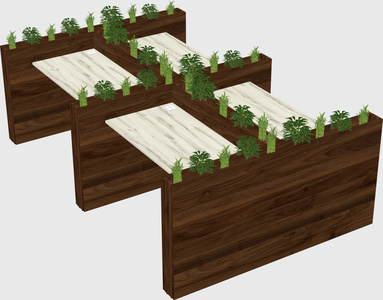 Rectangular shared desk