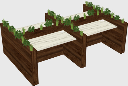 Rectangular shared desk