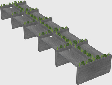 Rectangular shared desk