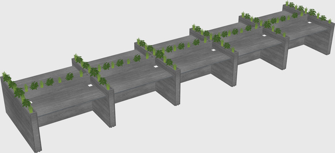 Rectangular shared desk