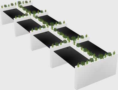 Rectangular shared desk