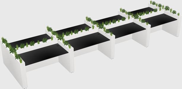 Rectangular shared desk