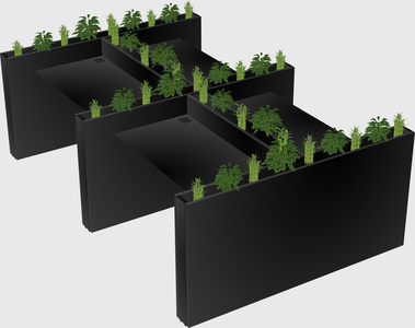 Rectangular shared desk