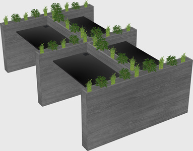 Rectangular shared desk