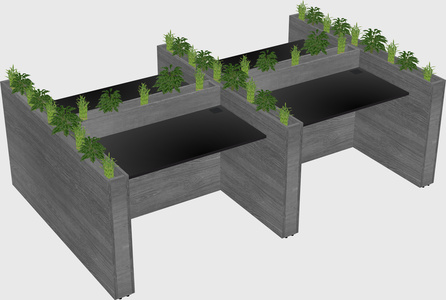 Rectangular shared desk