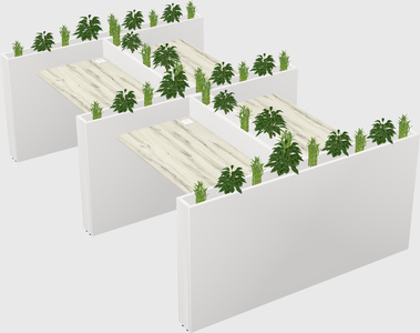 Rectangular shared desk