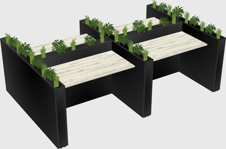 Rectangular shared desk