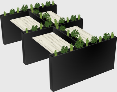 Rectangular shared desk
