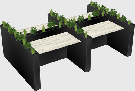 Rectangular shared desk