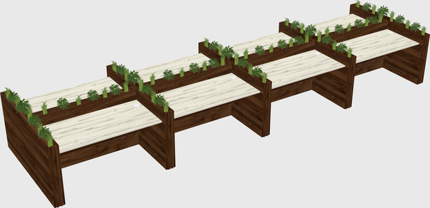 Rectangular shared desk