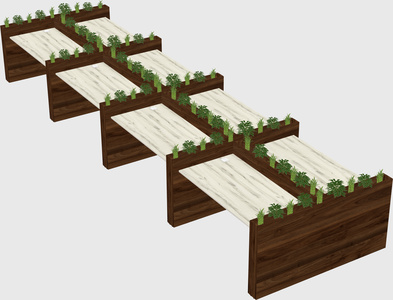Rectangular shared desk