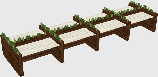 Rectangular shared desk
