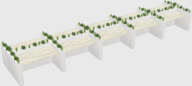 Rectangular shared desk