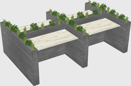 Rectangular shared desk
