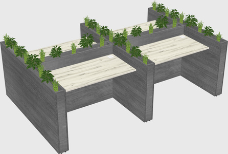 Rectangular shared desk