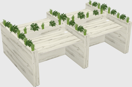 Rectangular shared desk