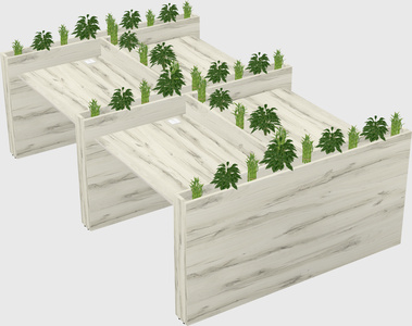 Rectangular shared desk