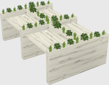 Rectangular shared desk