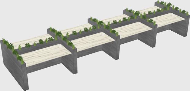 Rectangular shared desk
