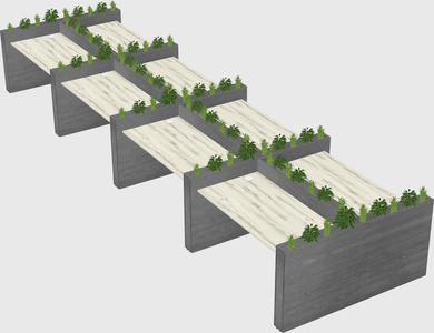 Rectangular shared desk