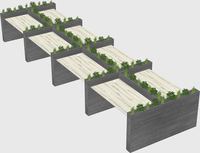 Rectangular shared desk