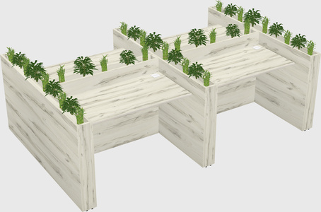 Rectangular shared desk