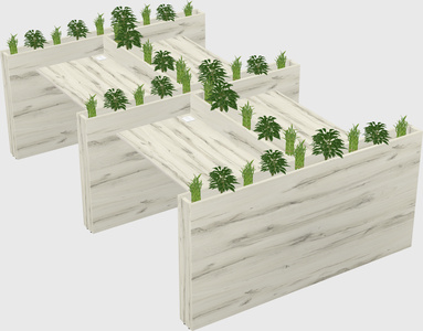 Rectangular shared desk