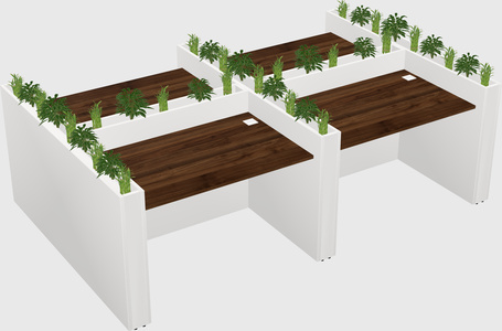 Rectangular shared desk