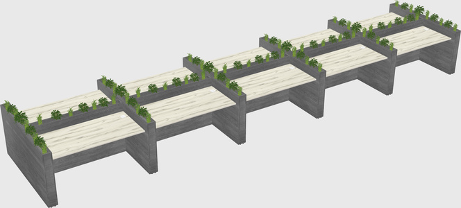 Rectangular shared desk