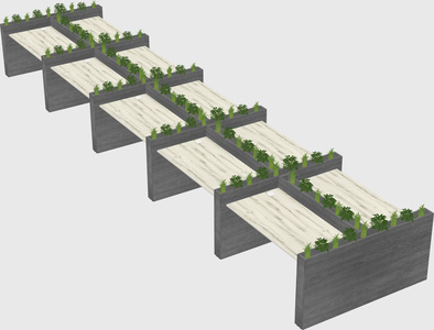 Rectangular shared desk