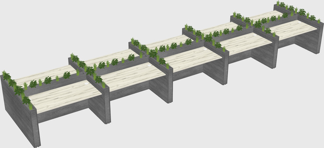 Rectangular shared desk