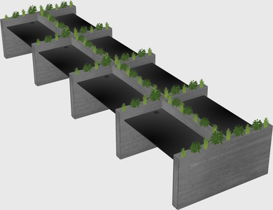 Rectangular shared desk