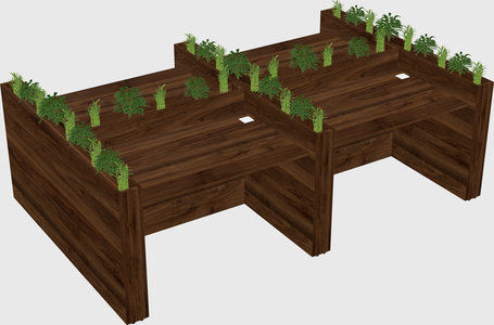 Rectangular shared desk