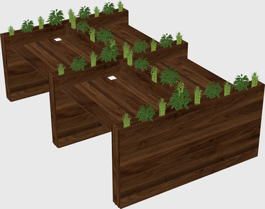 Rectangular shared desk