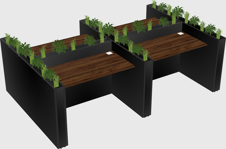 Rectangular shared desk