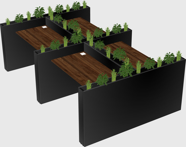 Rectangular shared desk