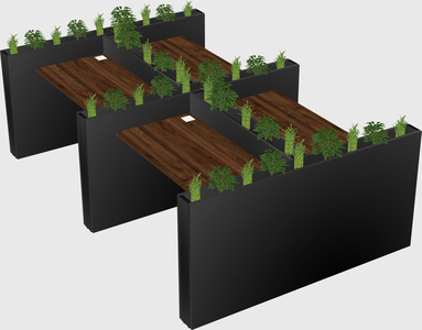 Rectangular shared desk