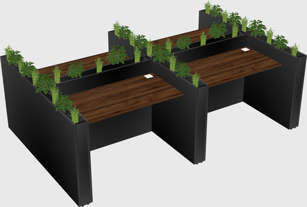 Rectangular shared desk
