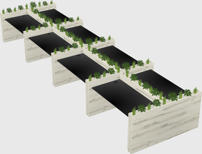 Rectangular shared desk