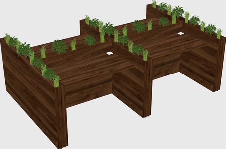 Rectangular shared desk