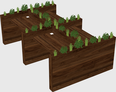 Rectangular shared desk