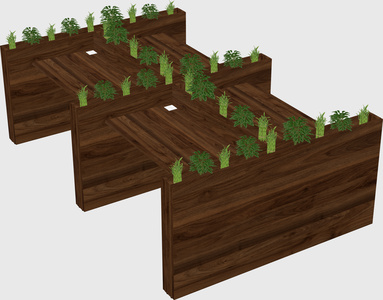 Rectangular shared desk