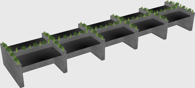 Rectangular shared desk