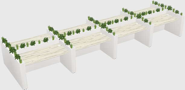 Rectangular shared desk